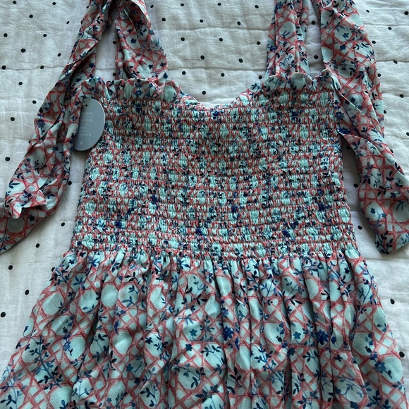 🦋HP🦋 NWT The Ribbon Ellie Nap Dress - Pink Basketweave Vine - Sz M - Picture 8 of 10